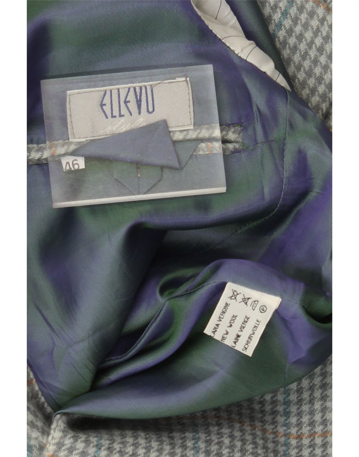 VINTAGE Chaqueta Blazer de 2 botones para hombre IT 46 Lana nueva de pata de gallo gris pequeña