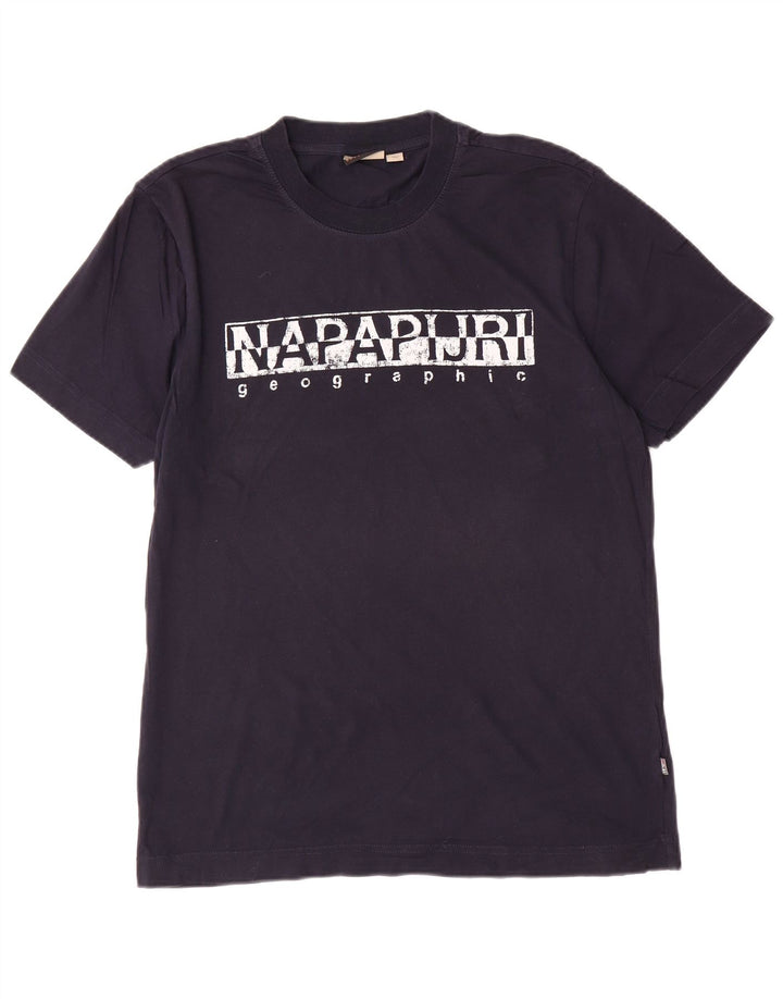 Napapijri Hombre Camiseta Gráfica Top Medium Azul Marino