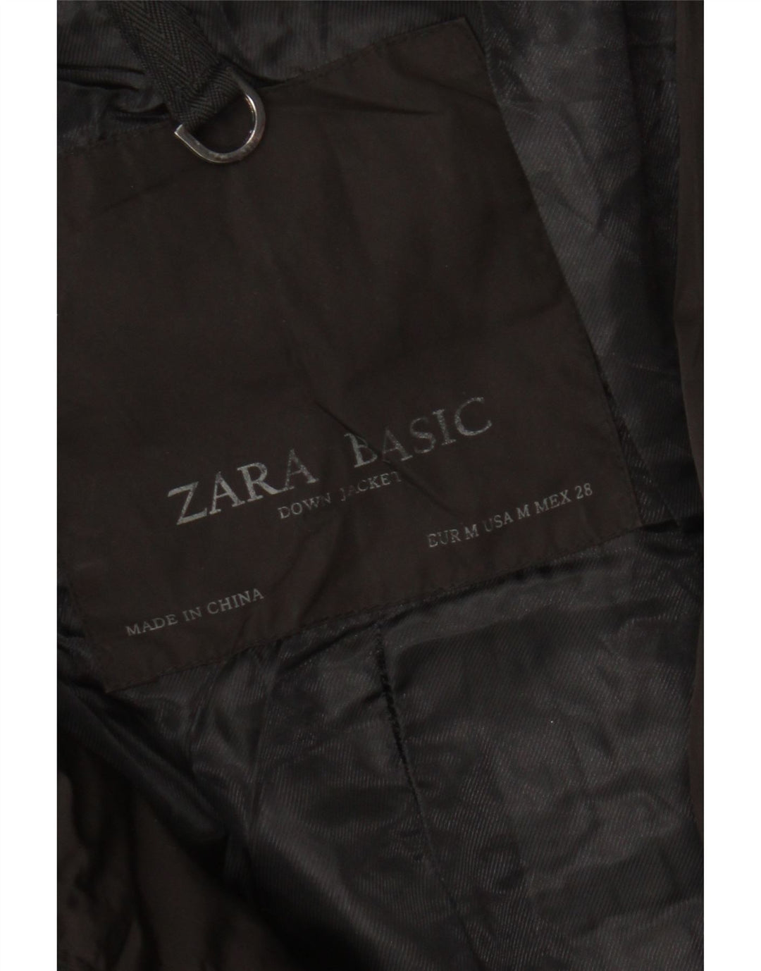 Zara Mujer Abrigo Acolchado UK 42 Medio Negro Poliéster