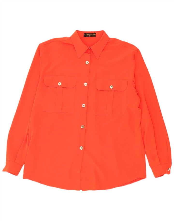 Mario Pucci Cecconi Blusa camisera extragrande para mujer IT 42 Naranja medio