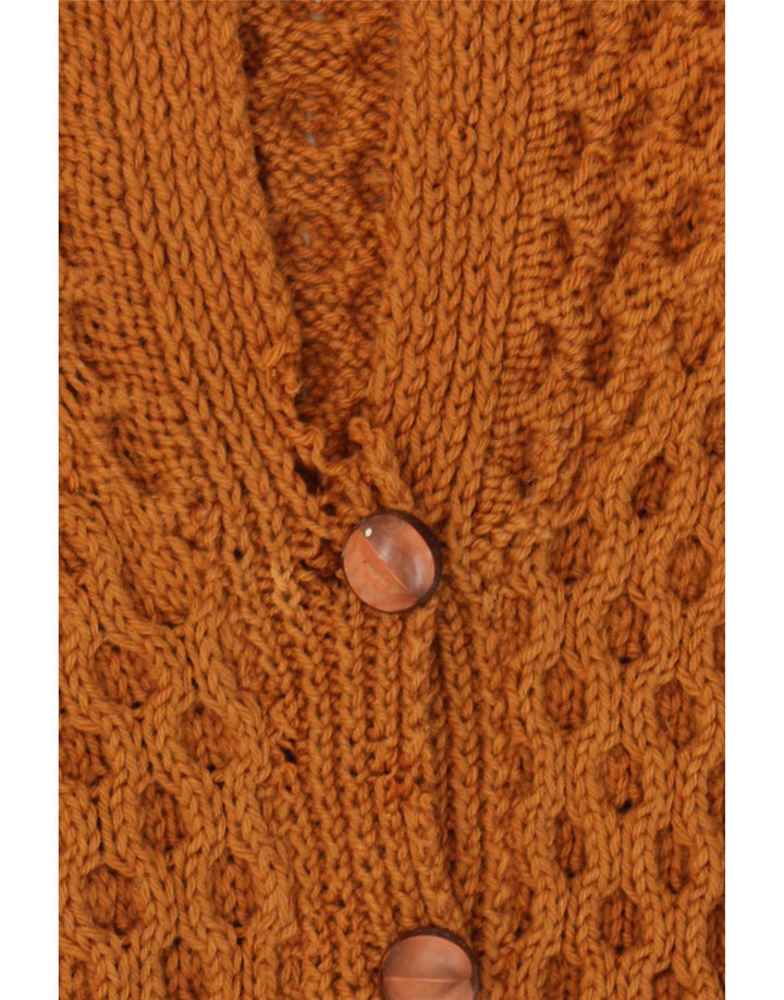 Vintage hombres Cardigan suéter Reino Unido 14 marrón medio