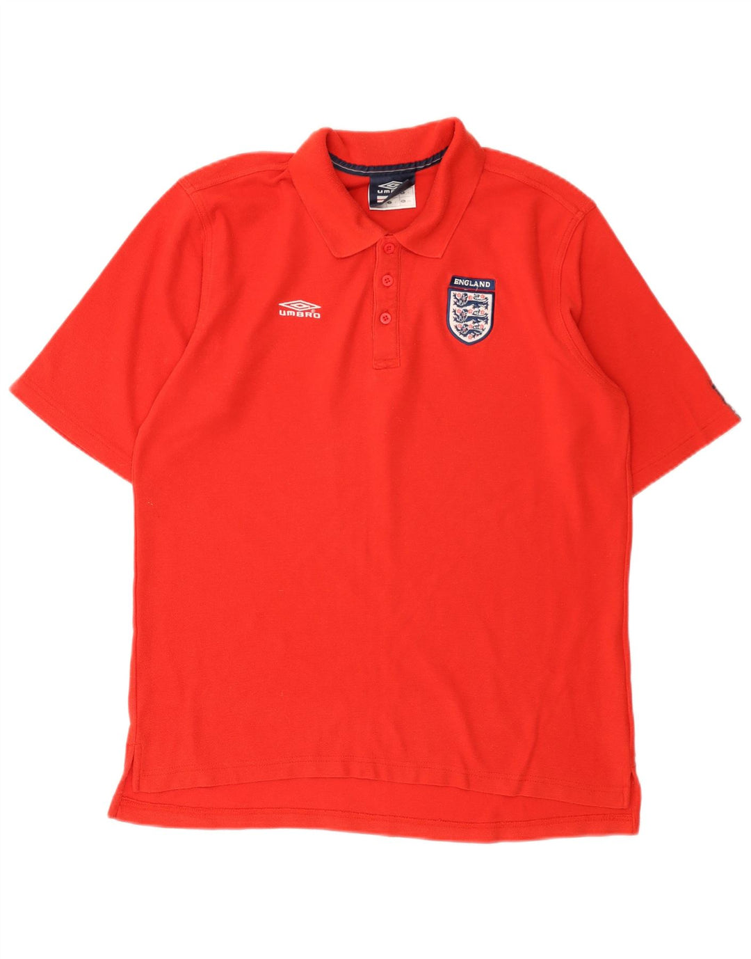 Umbro Polo con gráfico de Inglaterra para hombre, poliéster rojo grande