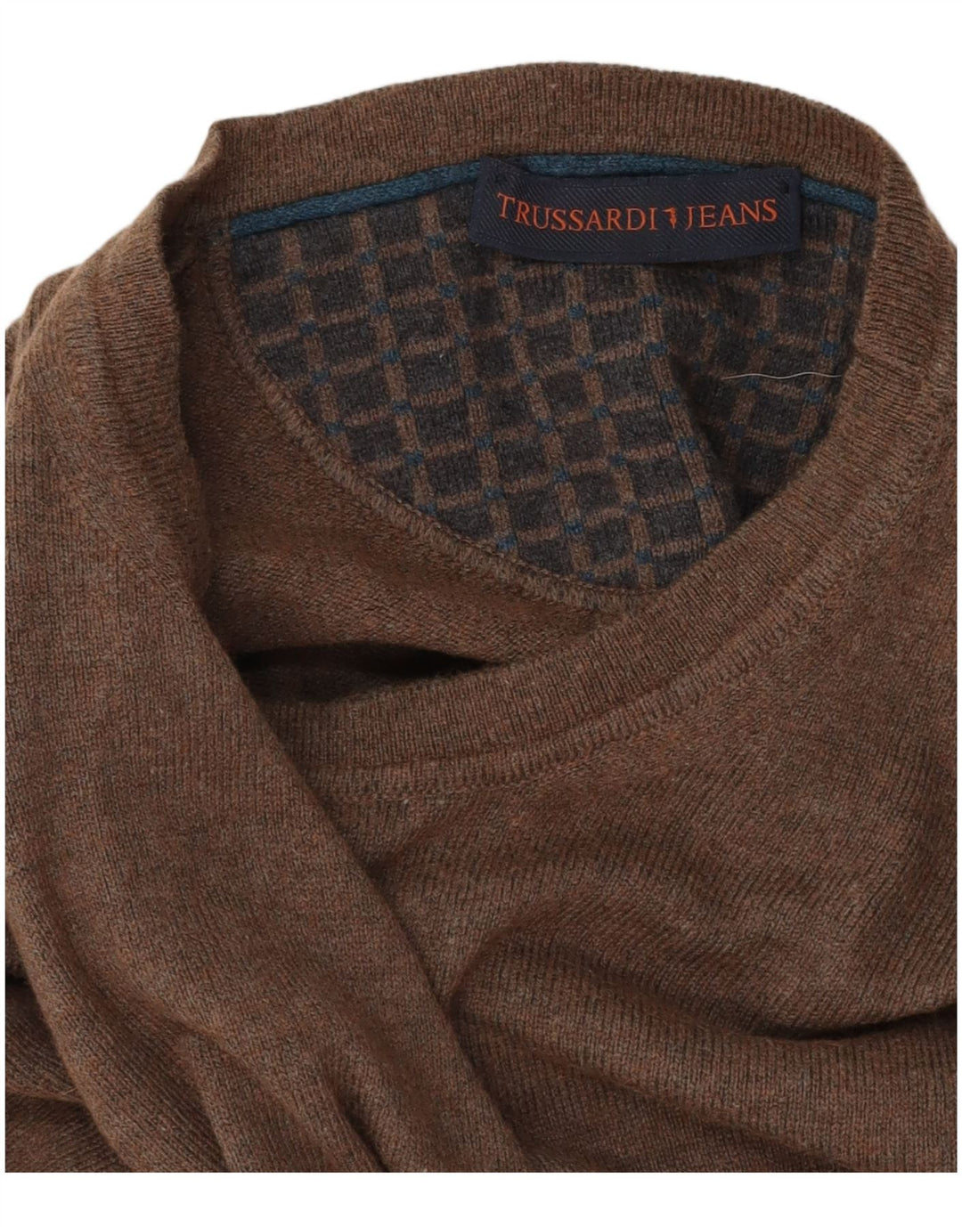 Jersey Hombre Trussardi Jeans Cuello Redondo Marrón Medio
