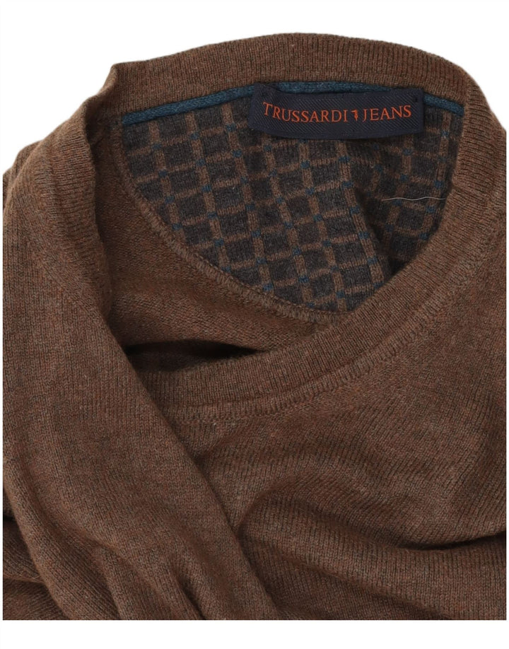 Jersey Hombre Trussardi Jeans Cuello Redondo Marrón Medio