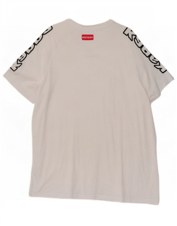 Kappa Hombre Camiseta Gráfica Top XL Blanco Algodón