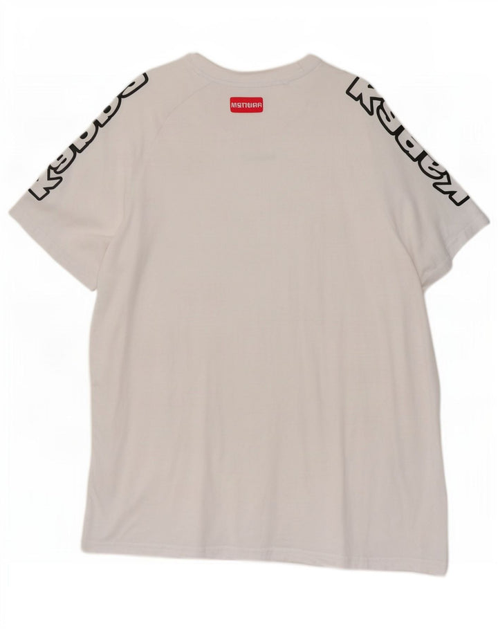 Kappa Hombre Camiseta Gráfica Top XL Blanco Algodón