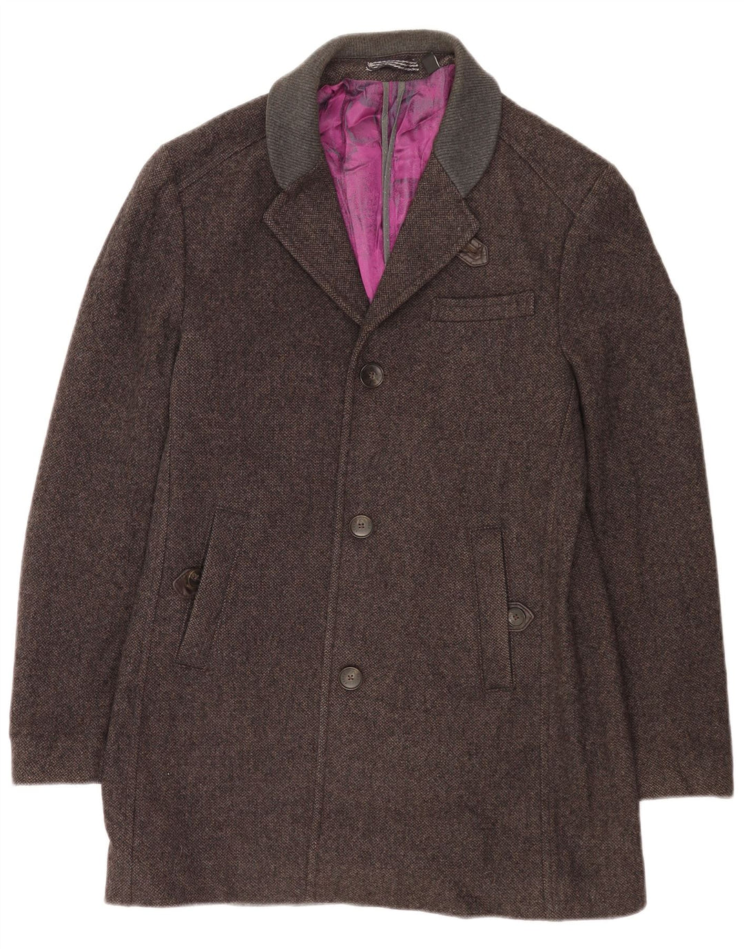 Ted Baker Abrigo para hombre Talla 4 Grande Lana gris