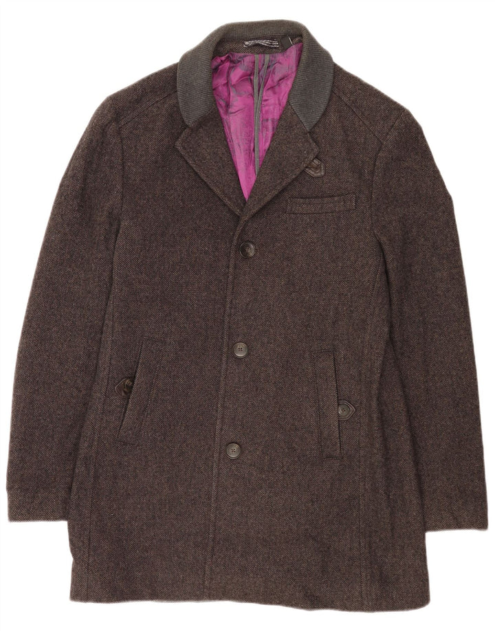 Ted Baker Abrigo para hombre Talla 4 Grande Lana gris