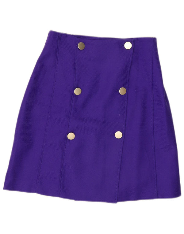 Massimo Dutti Womens A-Line Skirt EU 38 Small W28  Purple Viscose