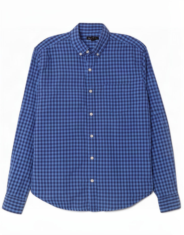 Camisa Gap de corte estándar de algodón a cuadros en azul medio para hombre