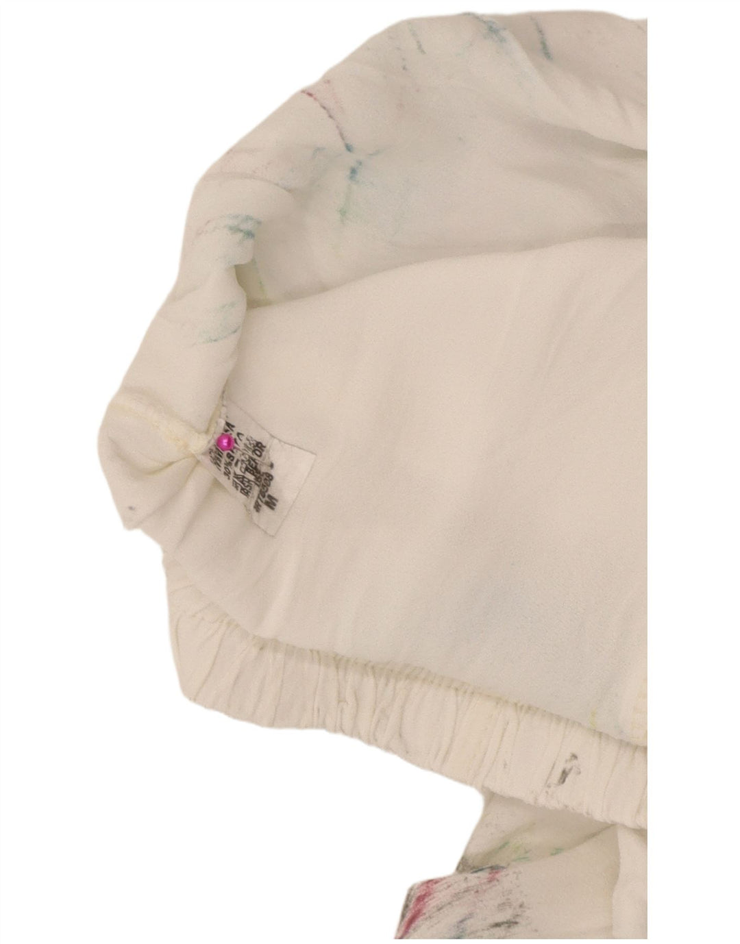 Vintage mujer Harem pantalones medianos W28 L29 blanco tie tinte viscosa