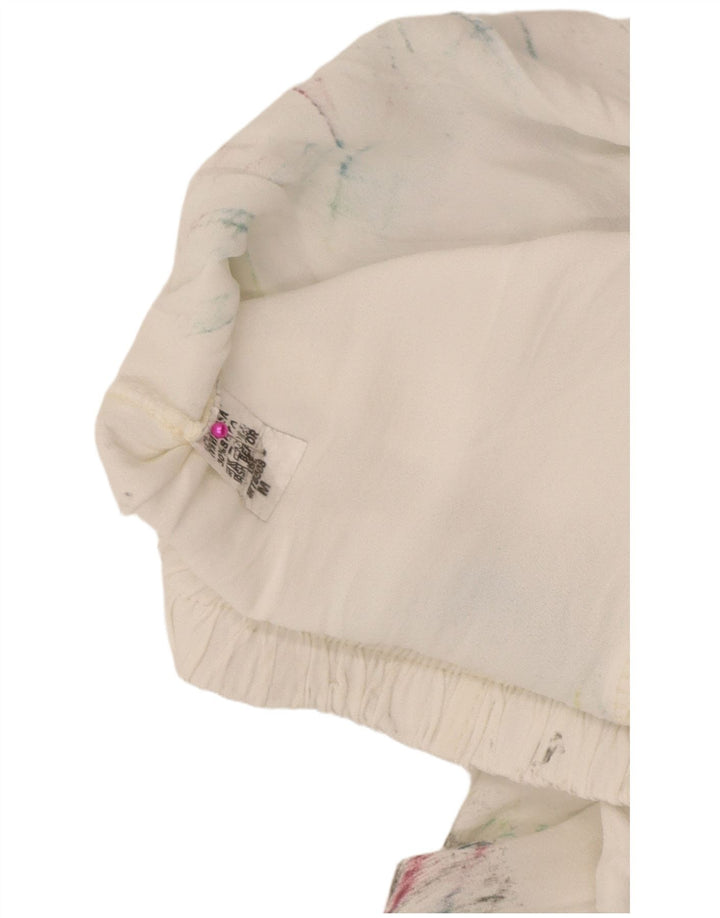 Vintage mujer Harem pantalones medianos W28 L29 blanco tie tinte viscosa