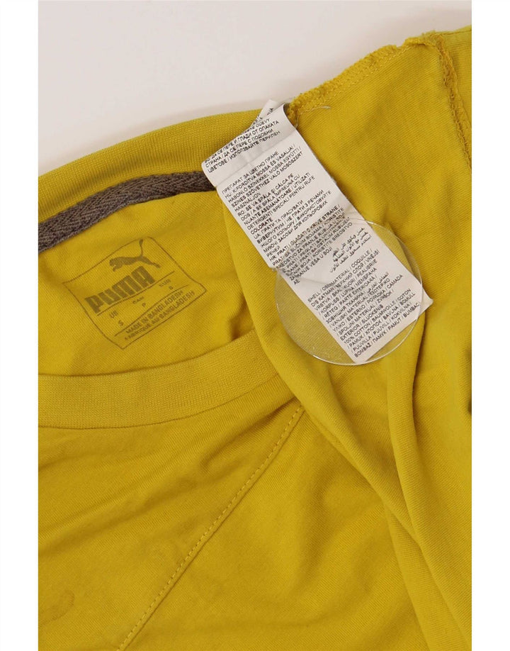 Puma - Camiseta gráfica para hombre, talla pequeña, algodón amarillo