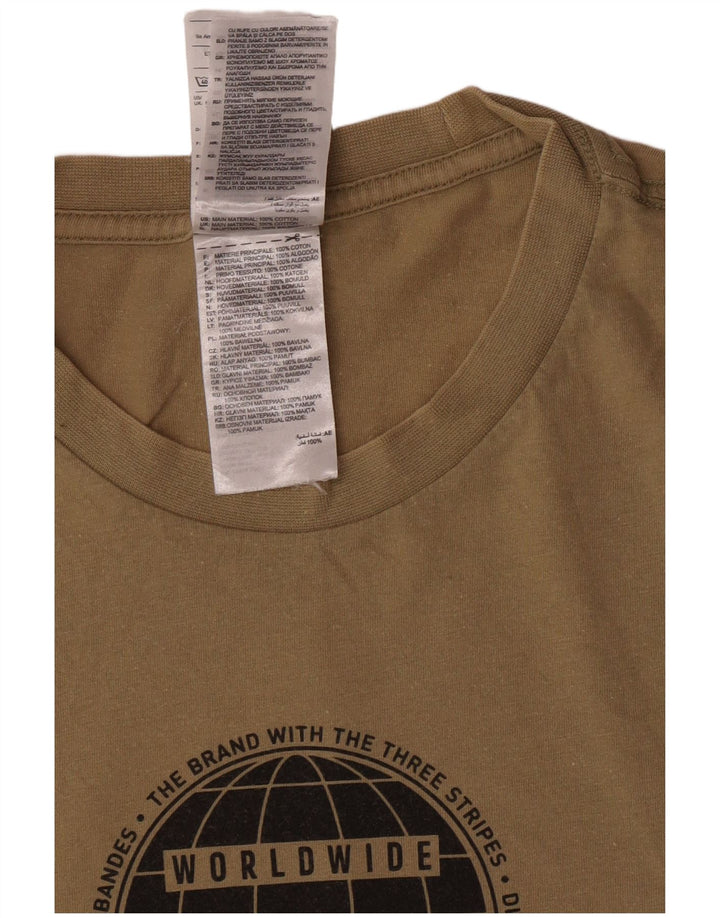 Adidas Hombre Regular Graphic Camiseta Top Pequeño Algodón Caqui
