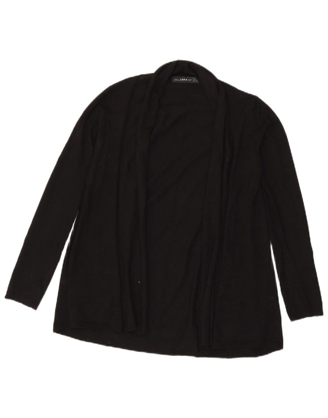 Zara Mujer Cárdigan Abierto Suéter UK 10 Small Negro