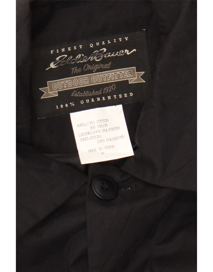 Eddie Bauer Abrigo holgado para hombre UK 38 Mediano Algodón negro