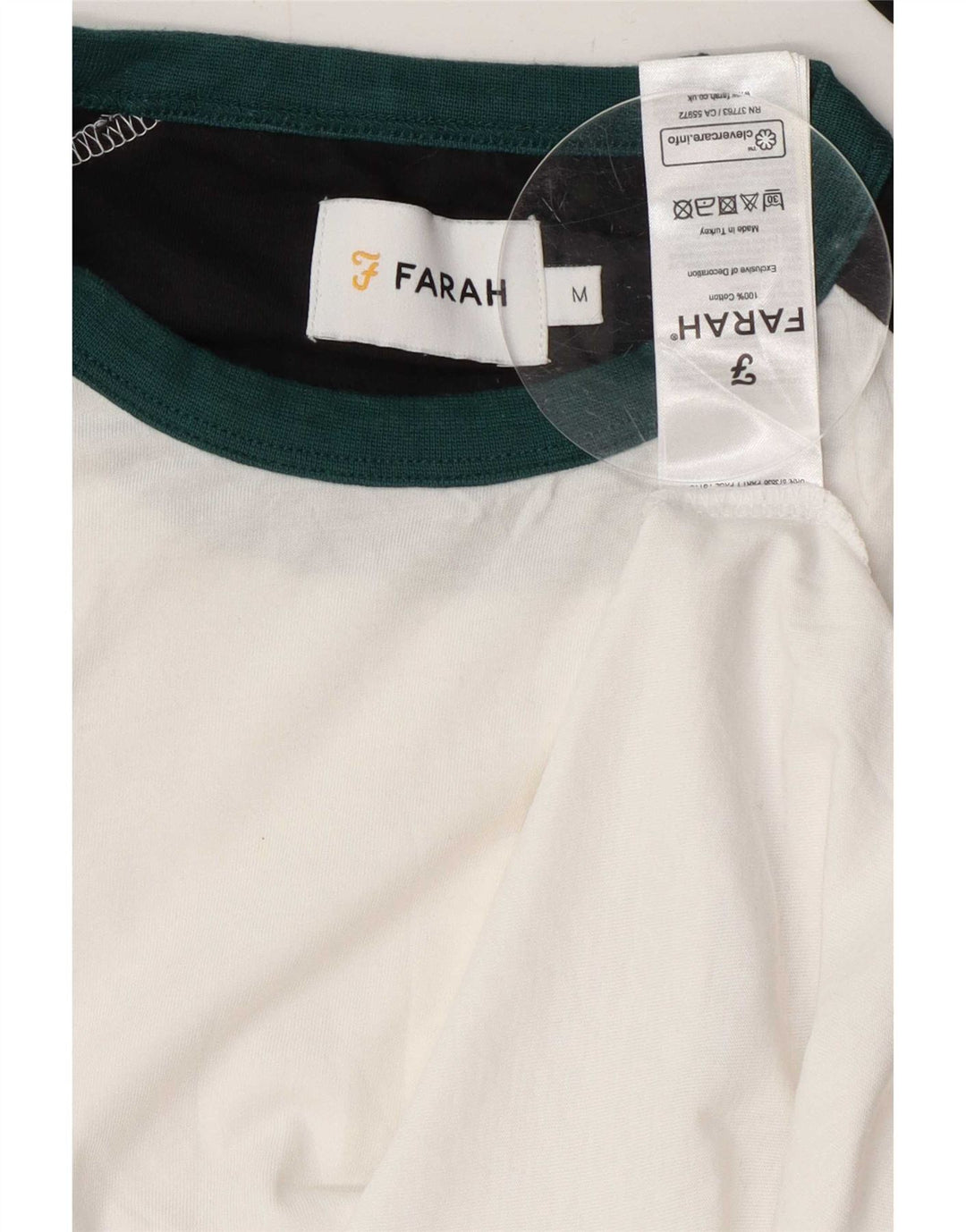 Farah Hombre Top Manga Larga Algodón Color Block Blanco Medio