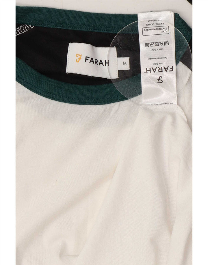 Farah Hombre Top Manga Larga Algodón Color Block Blanco Medio
