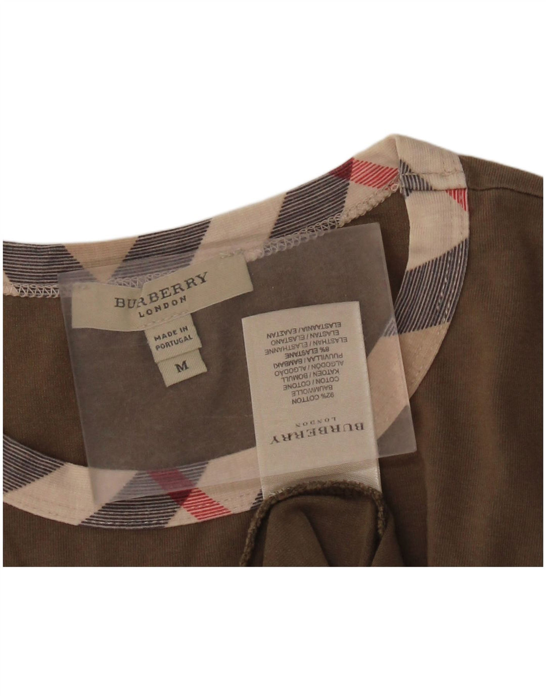 BURBERRY Camiseta para mujer Top UK 12 Medium Khaki Cotton