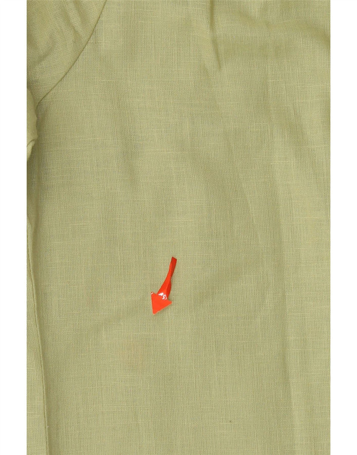 Vintage mujer 3/4 manga volante blusa delantera Top EU 40 Corazón caqui medio