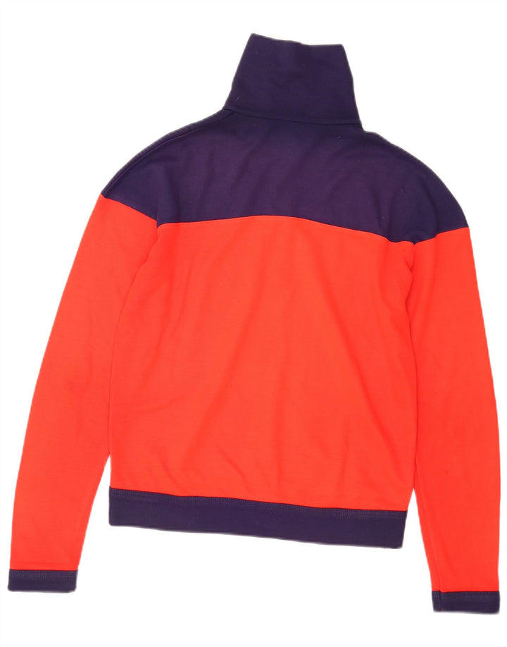 Vintage hombres chándal top chaqueta medio rojo colorblock