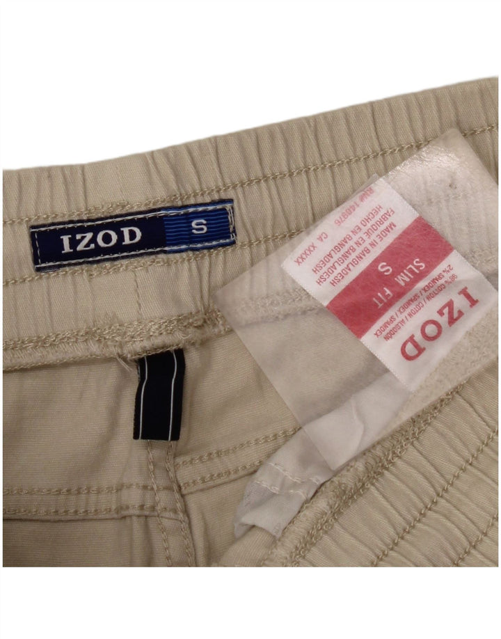 IZOD Pantalones cortos cargo ajustados para hombre pequeño W29 algodón beige