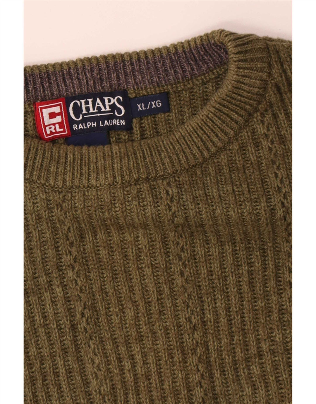 Chaps Jersey de cuello redondo para hombre XL Caqui