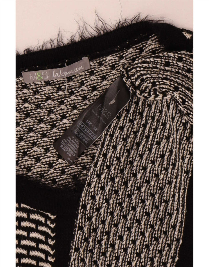Marks & Spencer - Cárdigan para mujer, talla 40, tamaño mediano, color negro geométrico