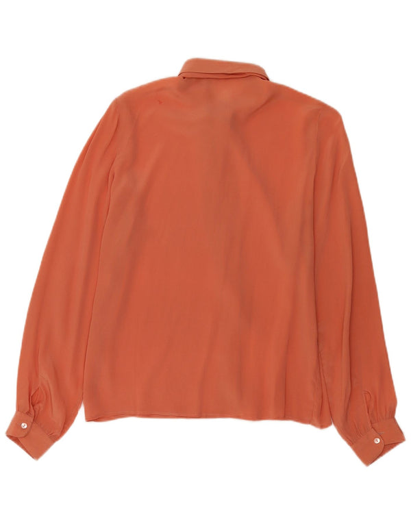 Vintage mujer frente corbata camisa blusa IT 44 naranja medio