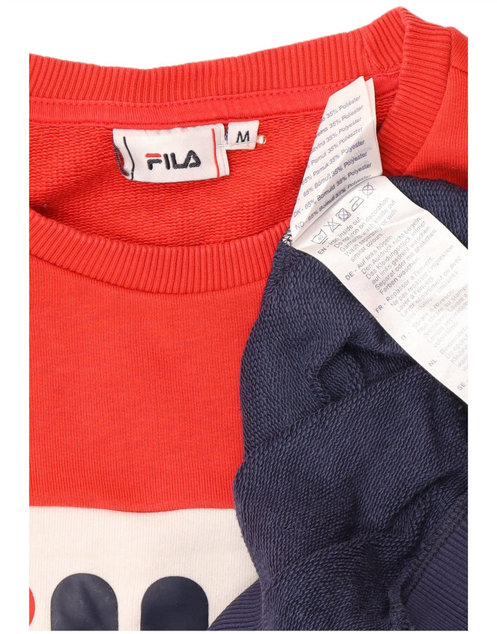 FILA Sudadera gráfica para mujer Jumper UK 14 Medium Azul marino Colorblock