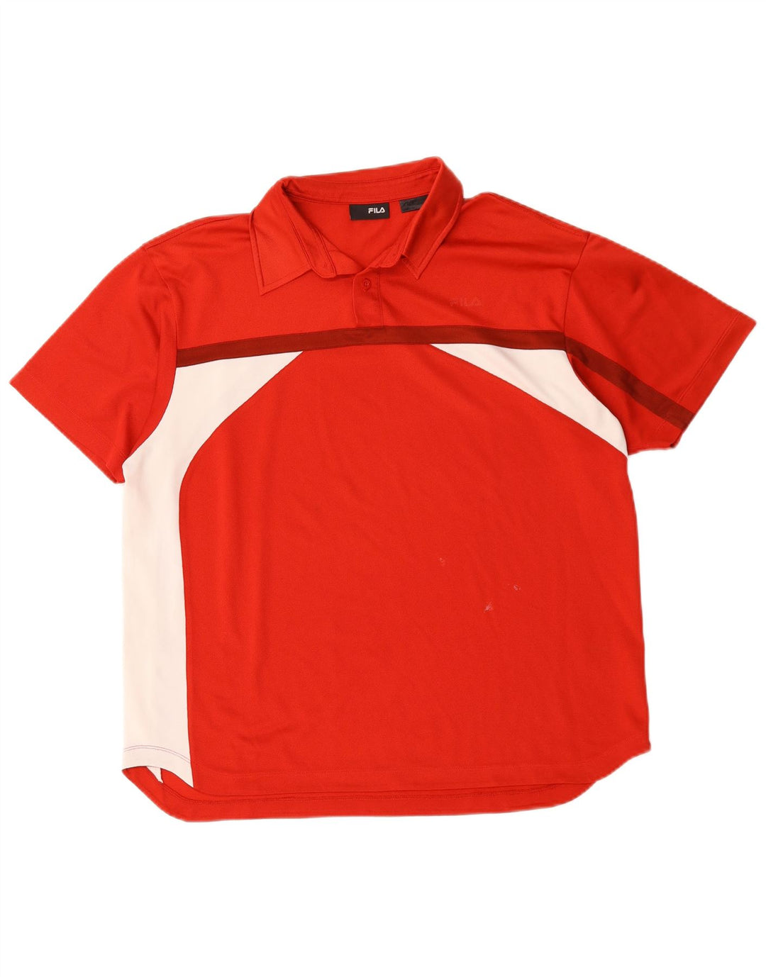 Fila Polo para hombre de poliéster con bloques de color rojo grande