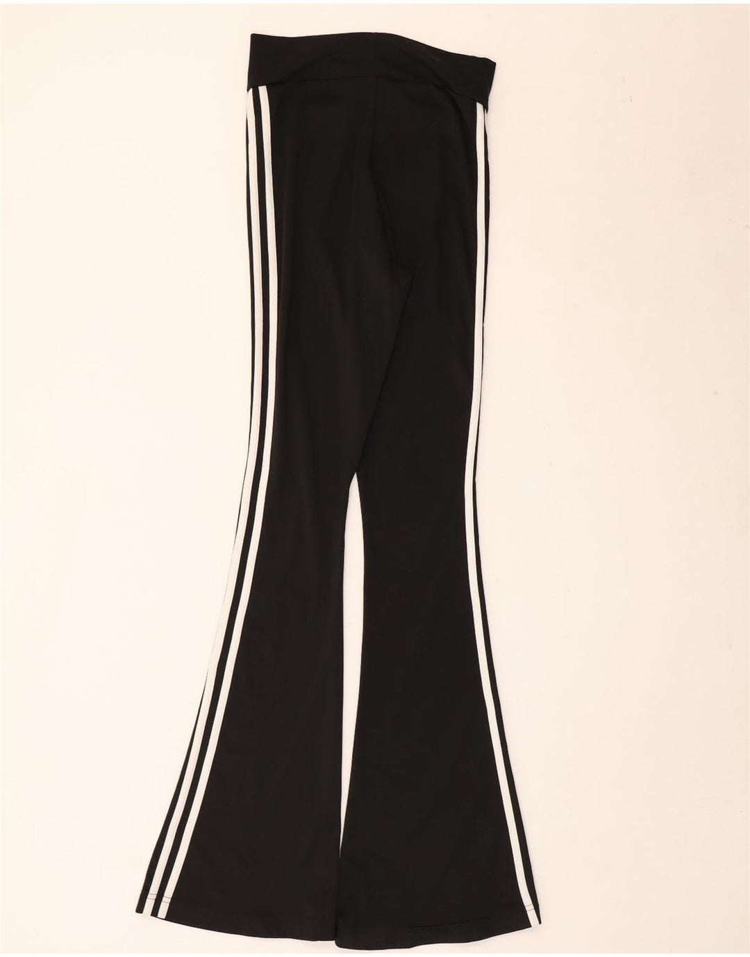 Adidas Mujer Flare Chándal Pantalones UK 8 Pequeño Poliéster Negro