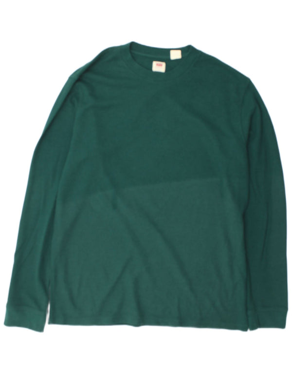 Levi's Mens Standard Top Manga Larga Grande Algodón Verde