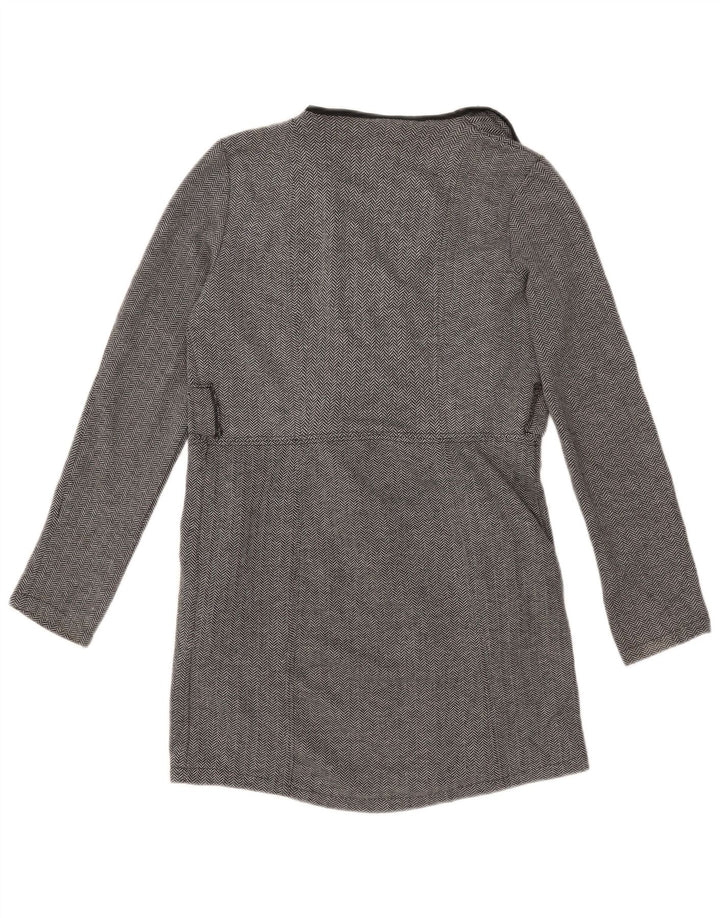 Zara Mujer Abrigo Abierto UK 10 Small Grey Herringbone
