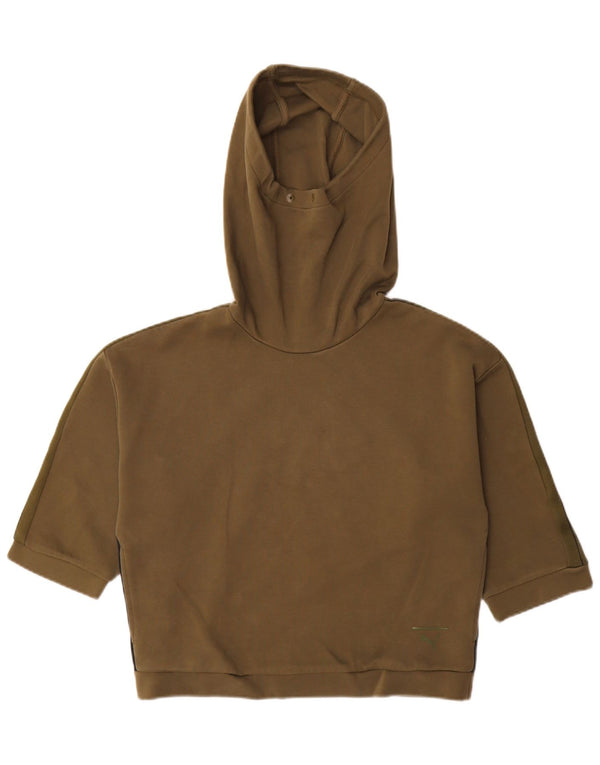 Puma Jersey con capucha de manga 3/4 para mujer UK 10 Small Khaki Colourblock