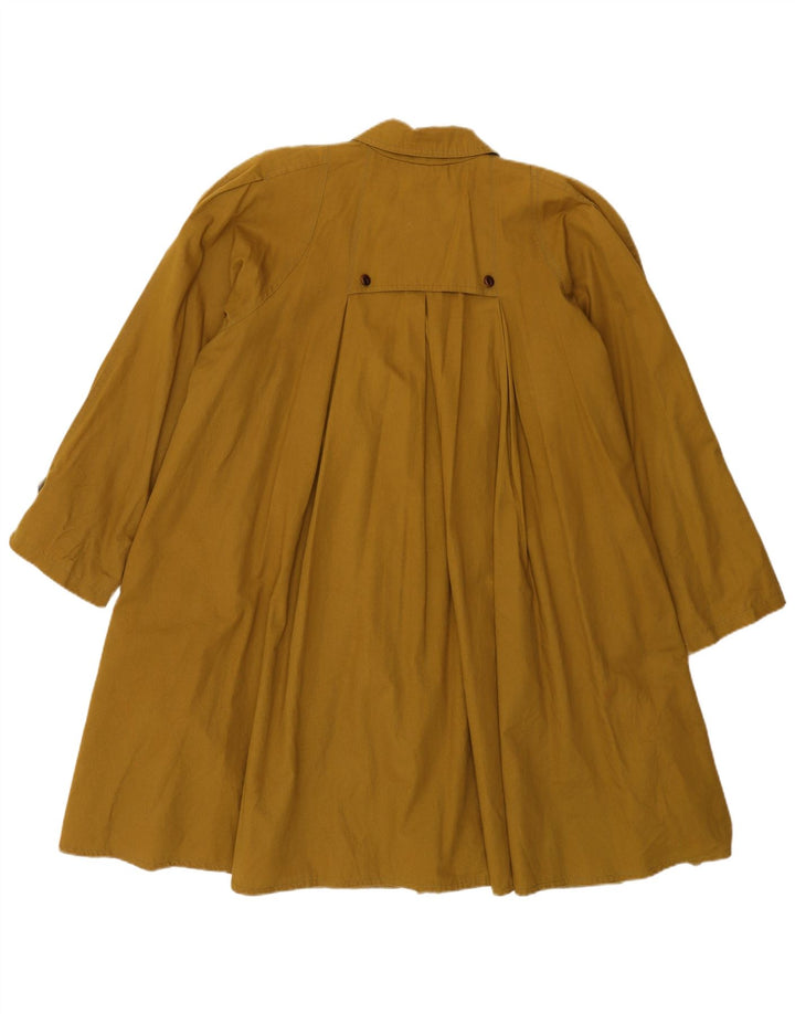 VINTAGE Abrigo de gran tamaño para mujer Reino Unido 10 Acetato caqui pequeño