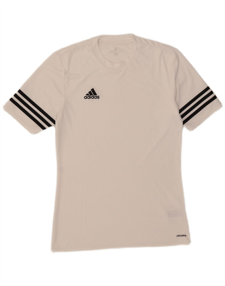 Adidas Mens Climalite Camiseta Top Pequeño Blanco Poliéster