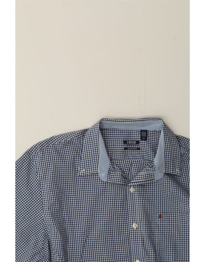 IZOD Mens Shirt Large Blue Gingham Cotton Vintage Izod and Second-Hand Izod from Messina Hembry 