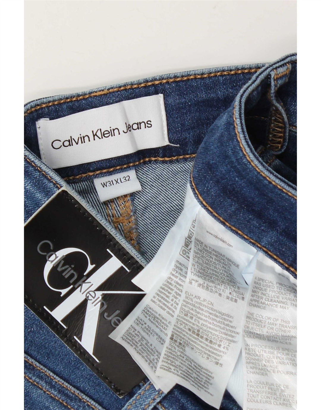 Calvin Klein Jeans rectos para hombre W31 L27 Algodón azul