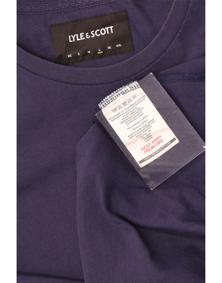 LYLE & SCOTT Camiseta para hombre Top Large Azul marino Algodón