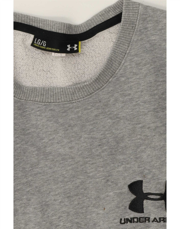 Under Armour Hombre Sudadera Gráfica Jumper Grande Gris Moteado
