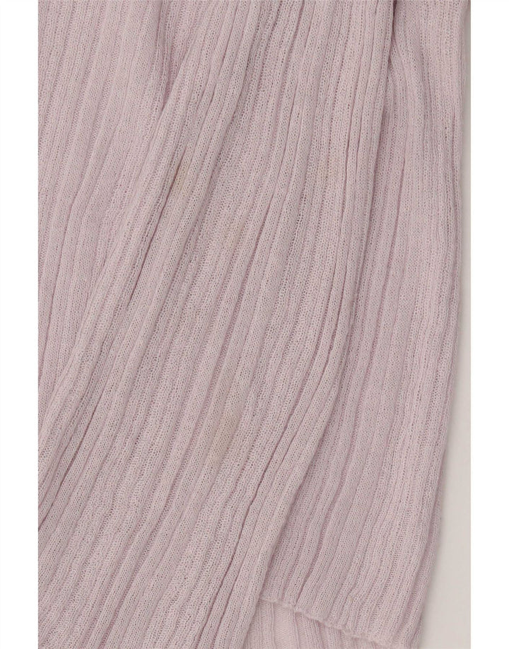 Zara Mujer Crop Top Manga Larga UK 42 Viscosa Rosa Mediana