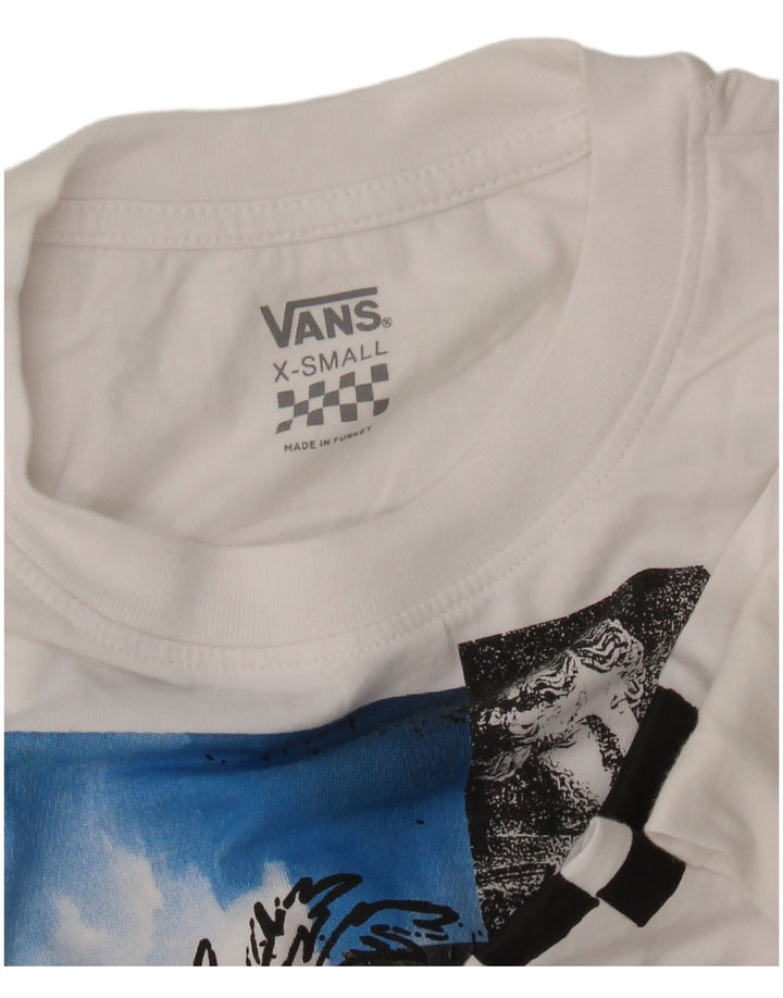 VANS Mujer Crop Graphic Top Manga Larga UK 6 XS Blanco