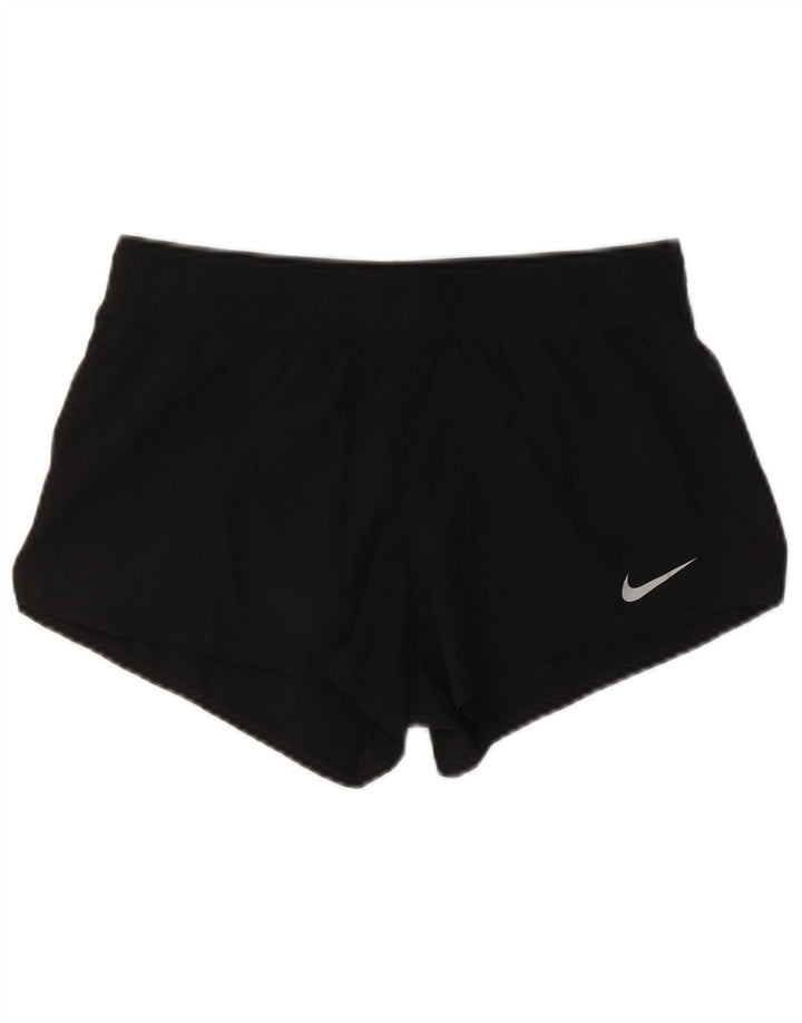 NIKE Pantalones cortos deportivos Dri Fit para mujer UK 12 Mediano Negro Poliéster