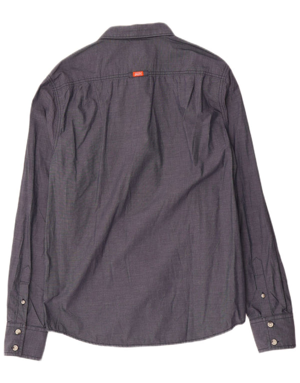 Camisa Superdry Hombre XL Algodón Azul Marino
