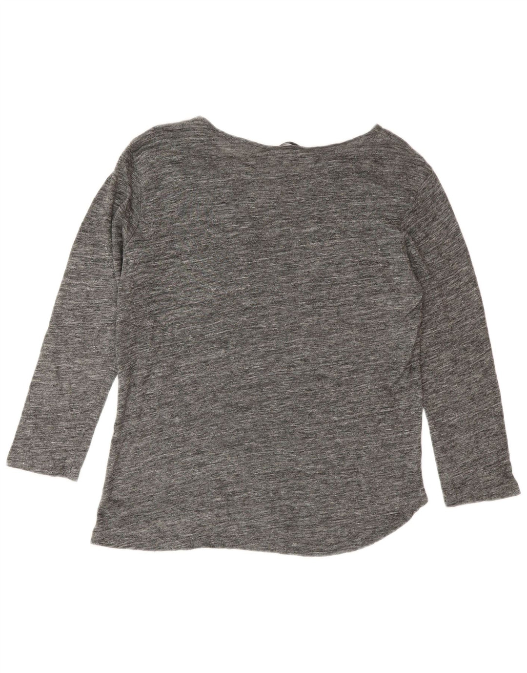 Zara Mujer Top Manga 3/4 UK 44 Gris Medio Moteado