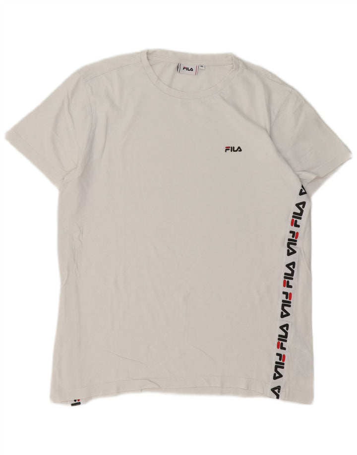Fila Camiseta gráfica para hombre Top Medium White Cotton