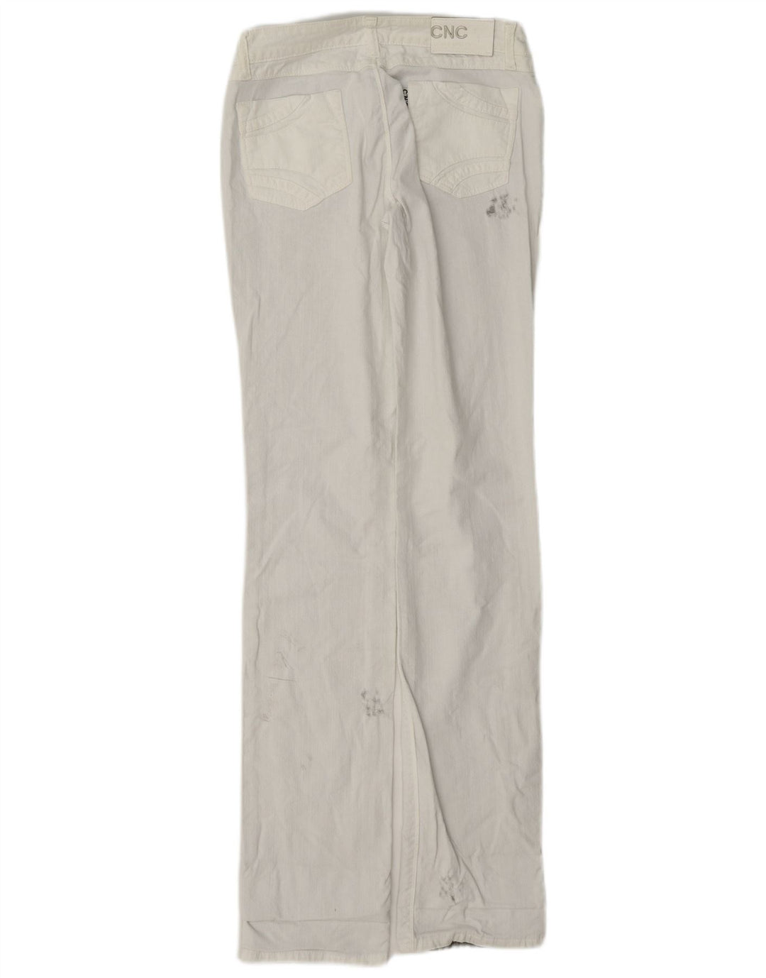 Vaqueros rectos desgastados vintage para mujer W26 L33 Blanco