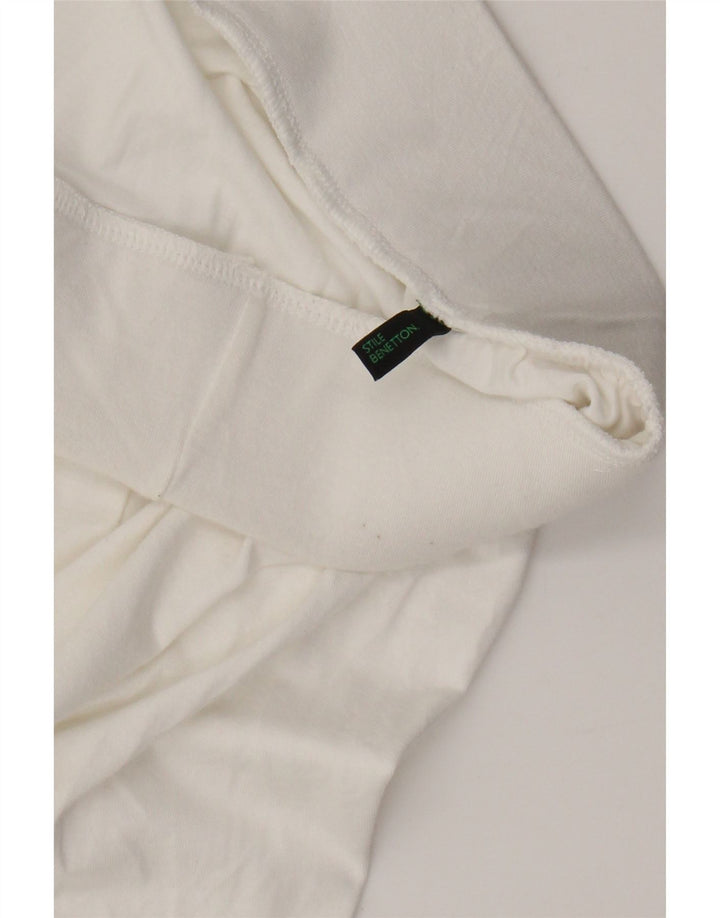 BENETTON Womens Abstract Pattern Midi Skirt W30 Medium White