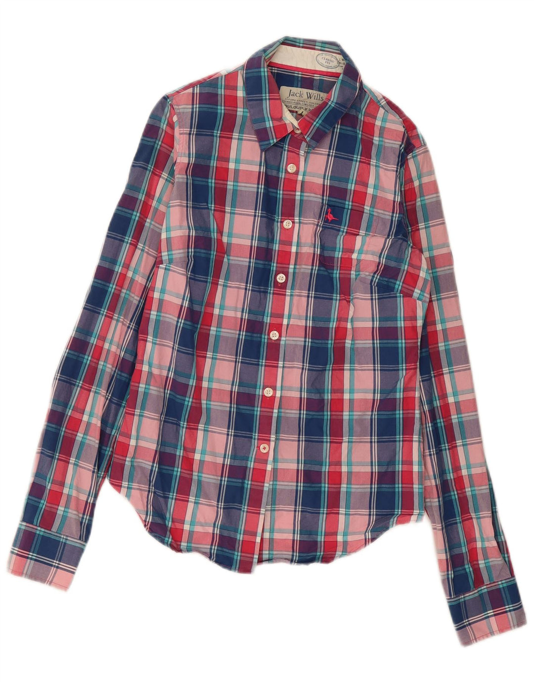 JACK WILLS Camisa de corte clásico para mujer UK 10 Small Multicolor Check
